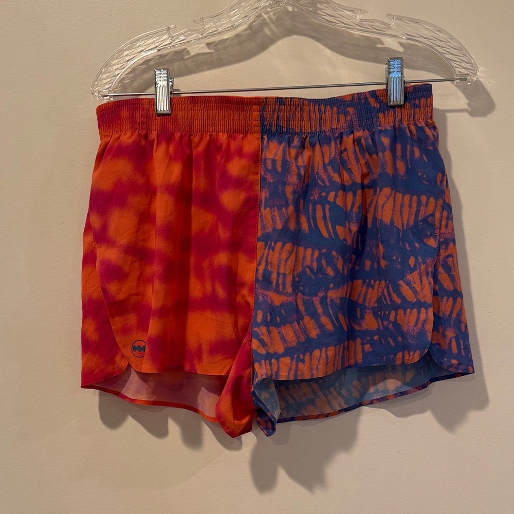 Janji Vibrant Red and Blue Patterned Shorts